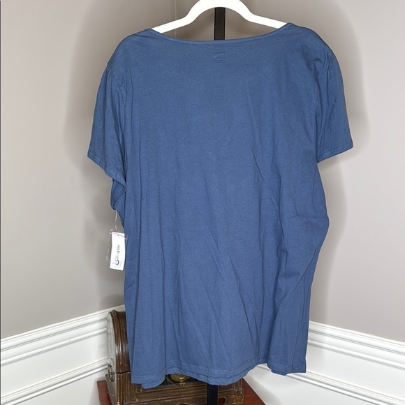 Style & co. Blue and white Relaxed Short Sleeve Top size 3X - Picture 4 of 5